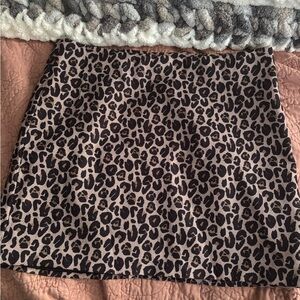 H & M Divided Leopard Print Mini Skirt- Leopard Print